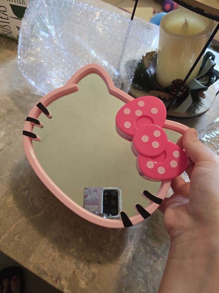 Hello Kitty Makeup Mirror And Brush Holder