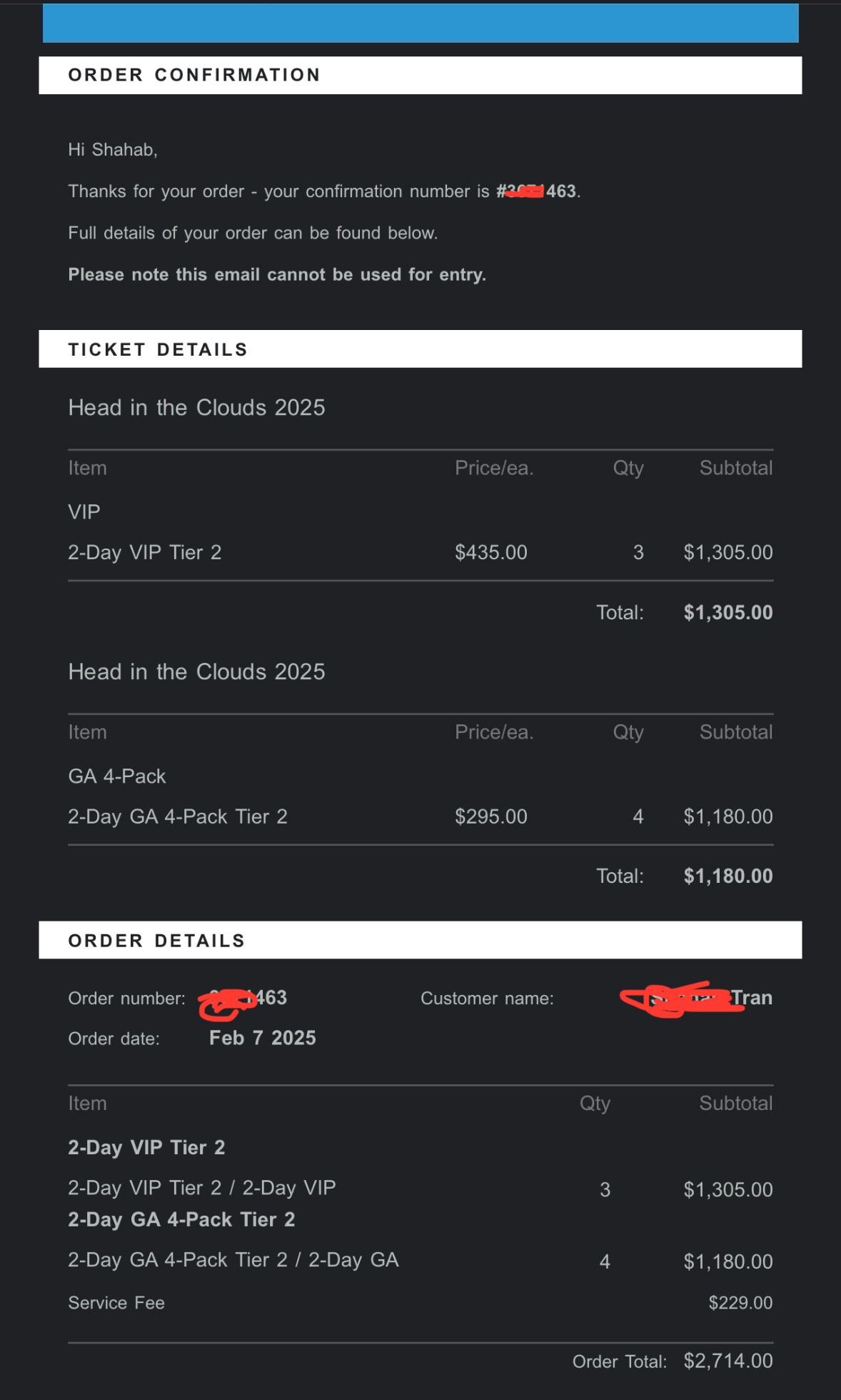 2x VIP HITC 2-day Tickets (Head In The Cloud)
