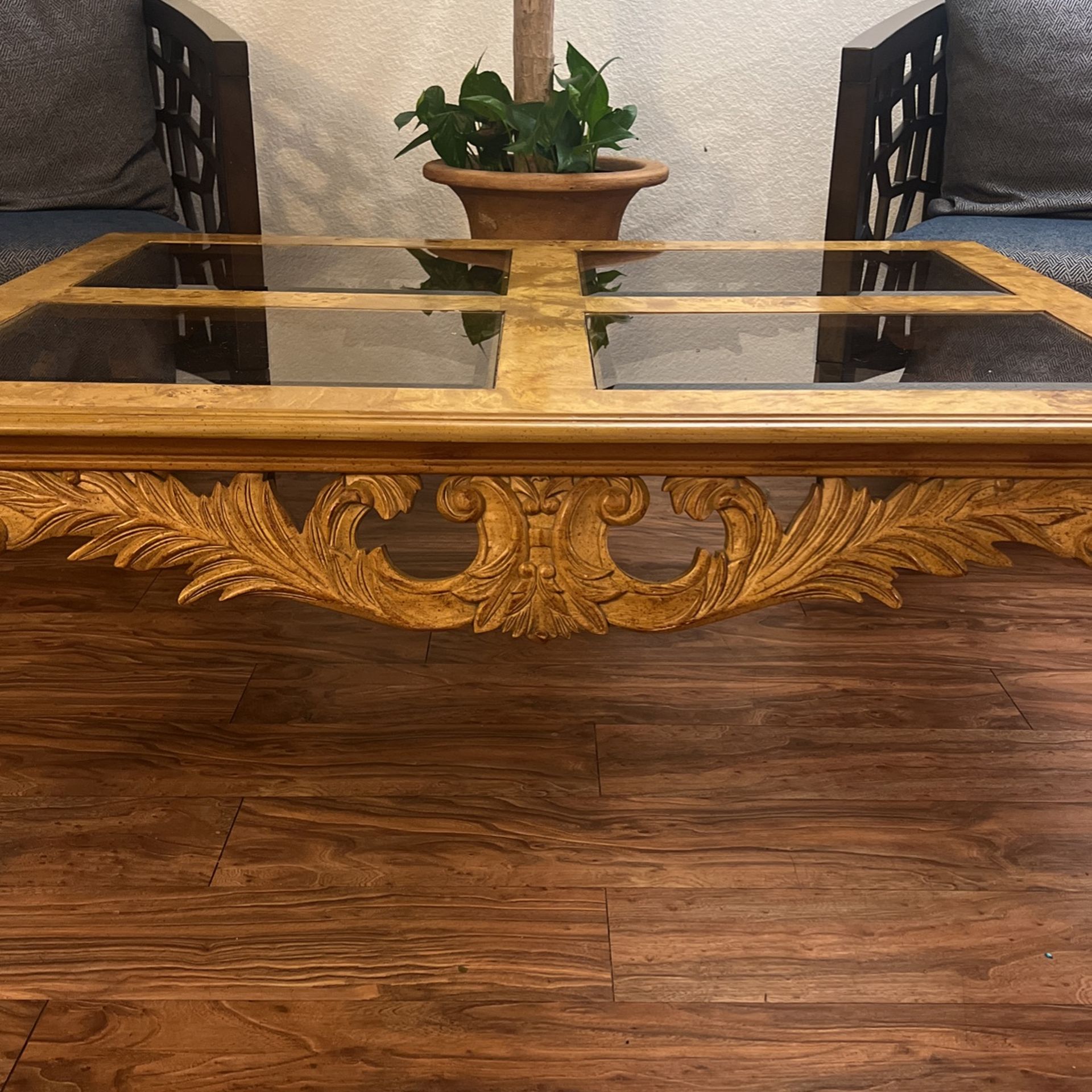 1990s Chippendale Birds Eye Maple Coffee Table