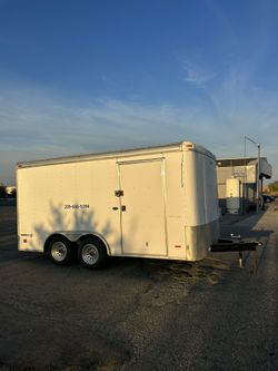 Enclosed Trailer 14Ft with ramp, straps, spare