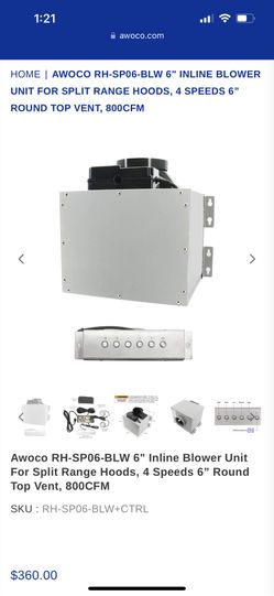 Awoco Range Hood Blower Unit