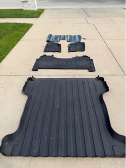 2020 Ram 1500 WeatherTech FloorLiner HP front and back, bed impactliner, and sunshade