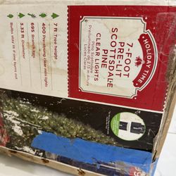  Christmas tree  7-FOOT PRE-LIT SCOTTSDALE PINE CLEAR LIGHTS