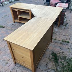 L Shape Office Desk Real Wood 