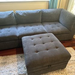 Modular Sectional Couch With Storage Ottoman