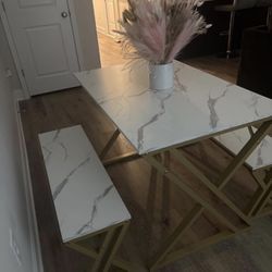 Dining Table And 2 Matching Benches