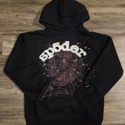 Black Web Sp5der Hoodie with MultiColor Stars ⭐️ 