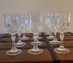 Cristal d’Arques Durand Longchamp Clear Crystal Wine Glasses – Vintage France $12 each glass