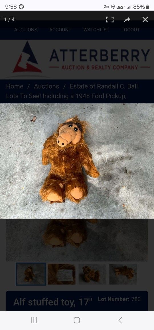 1987 Alf Stuffed Toy