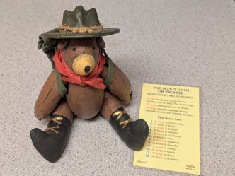 Vintage Paper Mache 7" Bear, Jointed Shelf Sitter