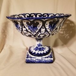 Portugal hand painted Pedestal Bowl