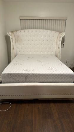 Queen bed frame and mattress