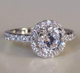 New 18 k white gold engagement ring wedding ring set wedding band