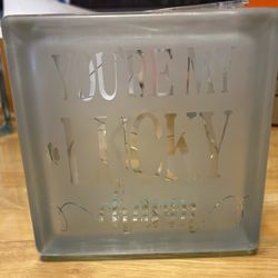 St Patrick’s Day Glass Block