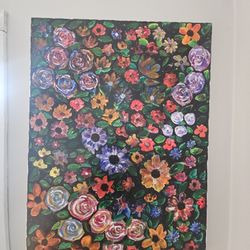 Beautiful Floral Acrylic Painting 