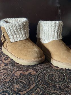 Girls Tan Booties  Size  10 By UGG 