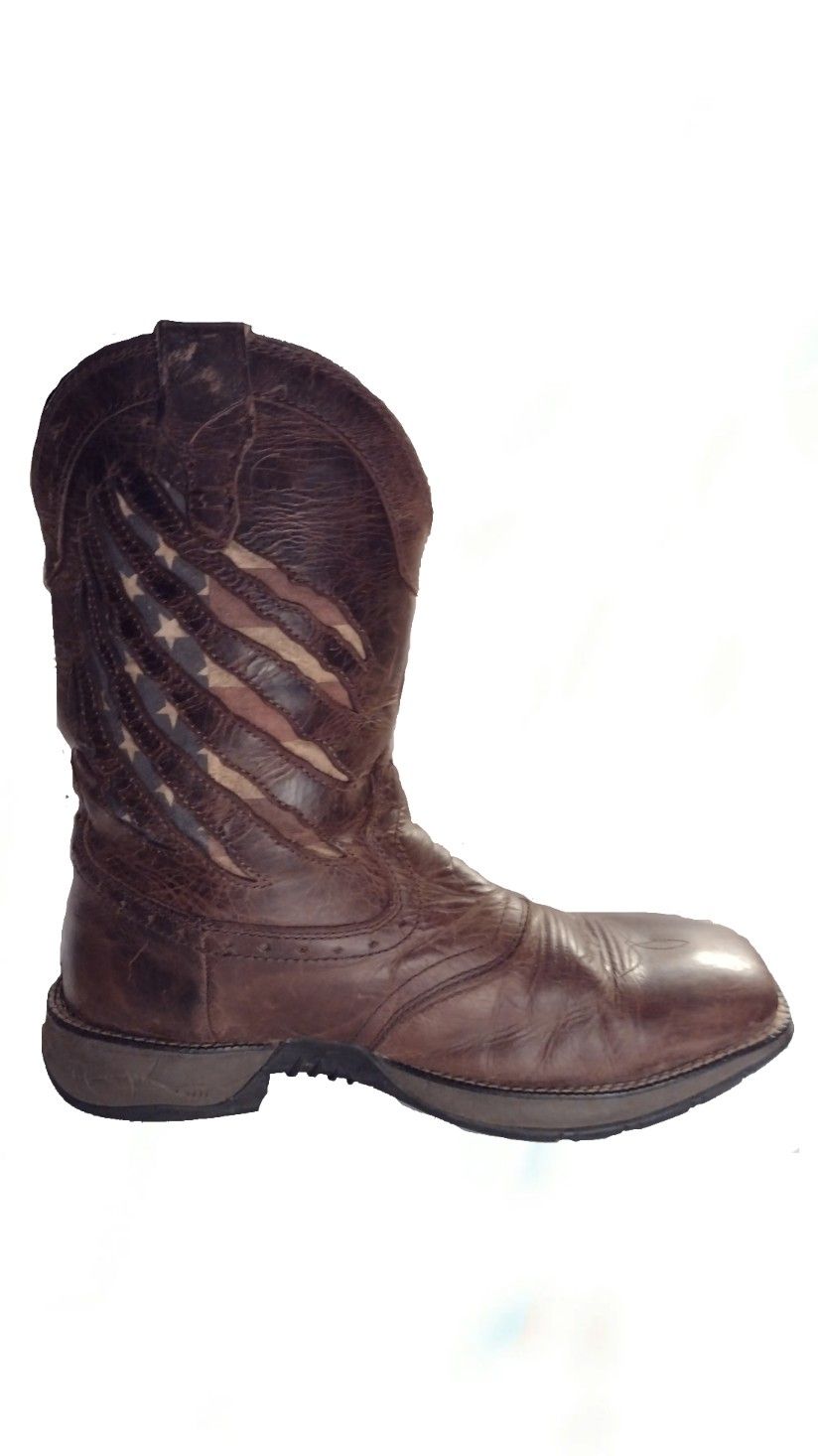 Cody James Xero Gravity Brown Leather Square Toe Boots, Men’s Size 14D