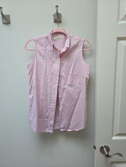 Banana Republic Pink Sleeveless Button-Down Shirt