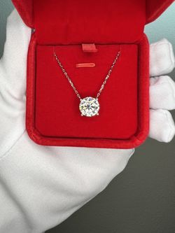 5.0ct Moissanite Solitaire Pendant Necklace 925 Silver D Color GRA Certified Passes Diamond Tester A