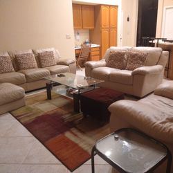 4 pc Italian Leather Sofa Set