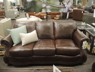 Rocky Mountain Leather Leather Roll Arm Sofa - Dark Chocolate Brown | Couch | Living Room Couch