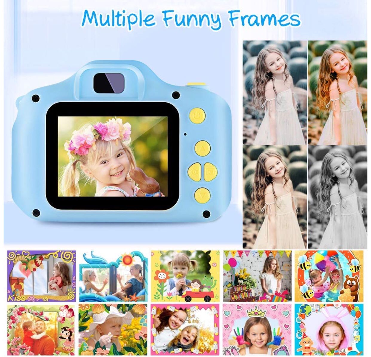 Kids Camera Children Digital Cameras Toy 1080P 2.0" HD Toddler Video Recorder Shockproof Great Gifts for Kids Gifts for 3-10 Year Old Boys Girls (Not