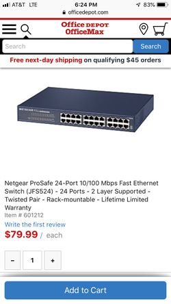 Netgear 24 port Ethernet switch
