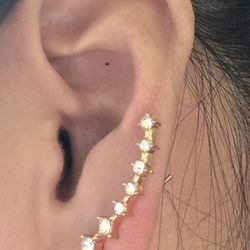 Elegant Gold and Silver Ear Cuff