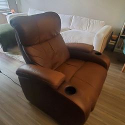 Brown Leather Recliner Chair