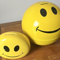Vintage Smiley Face Piggy Banks