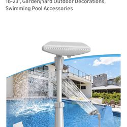 Auto-Swing Pool Fountain for Above/Inground Pools, Cooling Waterfall Pool Sprinkler Wide Spray Coverage Adjustable Pressure & Height 16-23", Garden/Ya