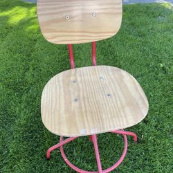 IKEA Kullaberg Swivel Chair Red Iron and Wood. Height adjustable