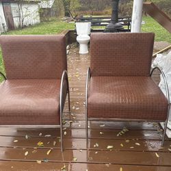 Solid Heavy Real Leather Chairs - Total 4 Available- 