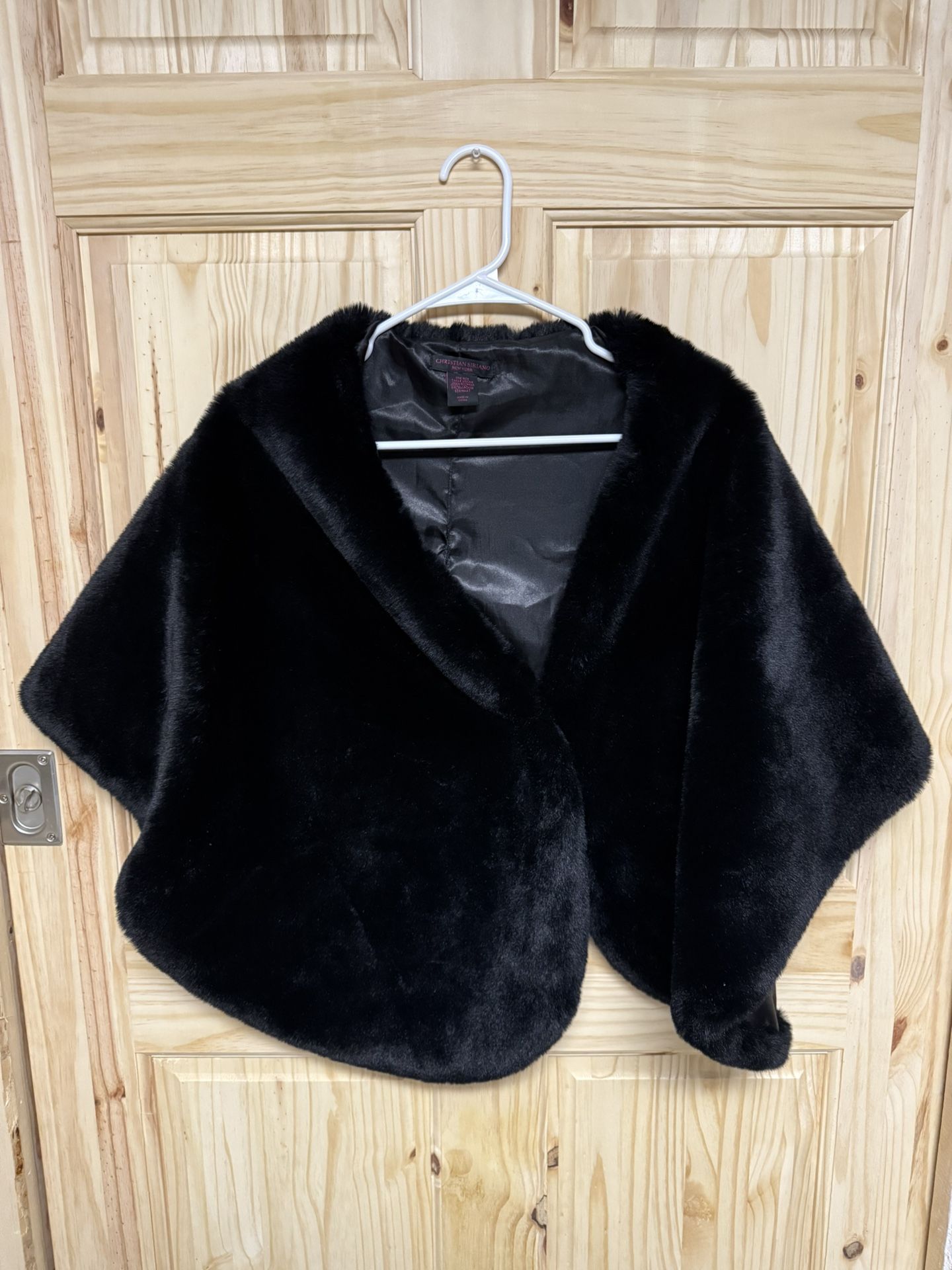 Black Faux Fur Coverup