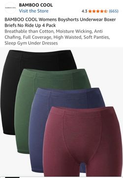 Size Medium - Bamboo Cool Women's Boyshorts Underwear 4-Pack