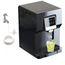 （W-0-3）Parrot Uncle - 2-in-1 Countertop Water Dispenser with Ice Maker, 26lbs - Black