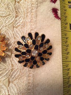 Black gold and diamond accents earrings