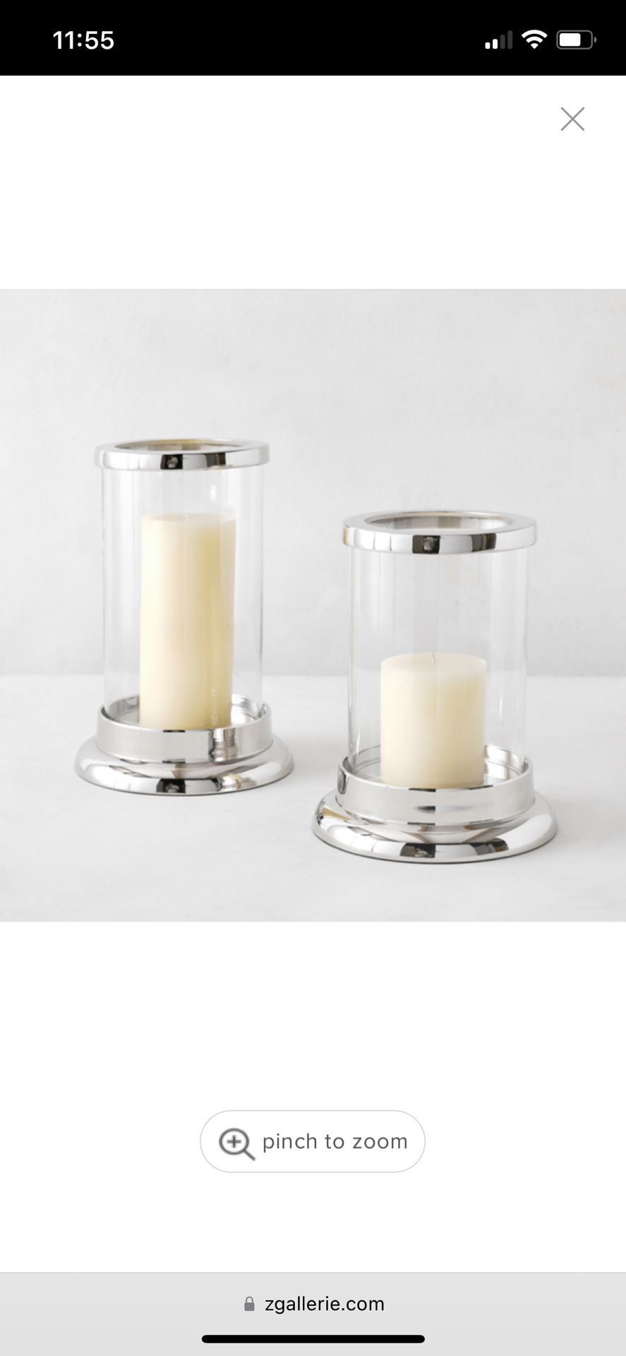 Z Gallerie Carter Hurricane Candle Holders 