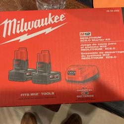 Milwaukee 12 V 6.0  2 Batteries And Charger