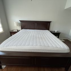 King Size Bed Frame And End Tables (2)