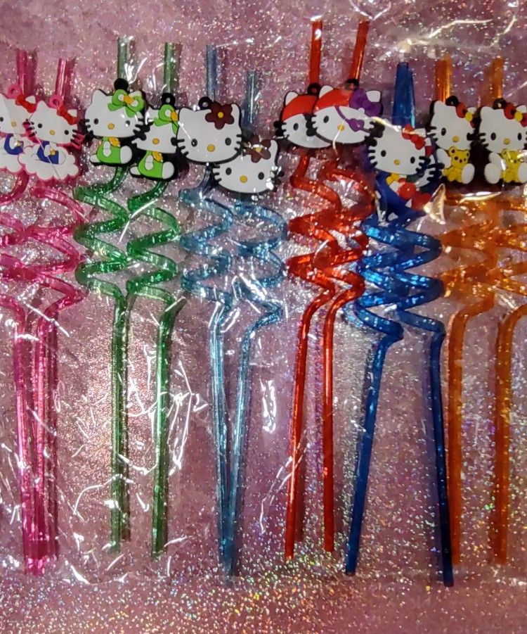 New Hello Kitty Spiral Straws -$1.50 Each