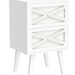 Lerliuo White Nightstand