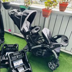 Double Stroller With Car Seats