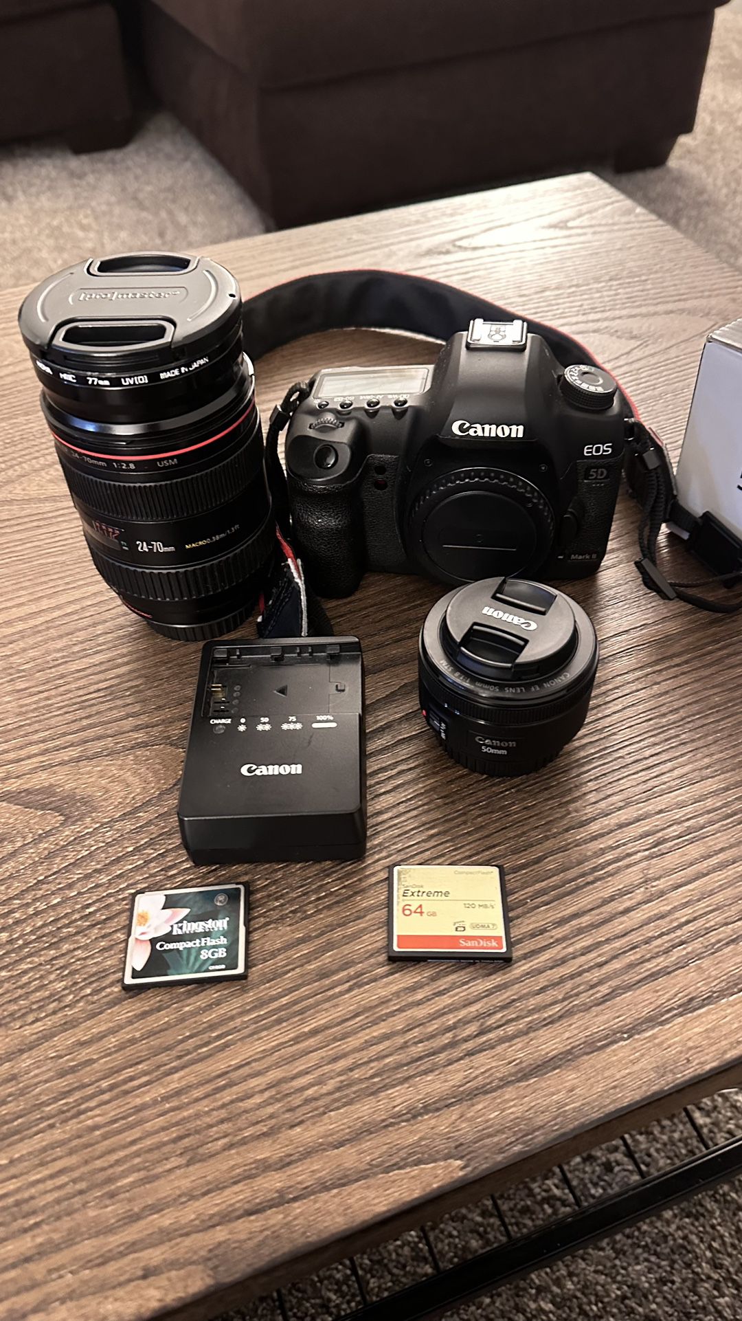 Canon 5D Mark ii  (with 50mm & 24-70mm Ef Lenses)