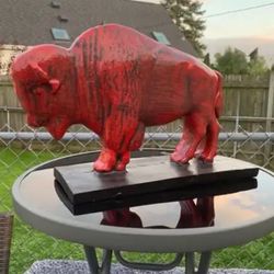 The Red Buffalo Statue