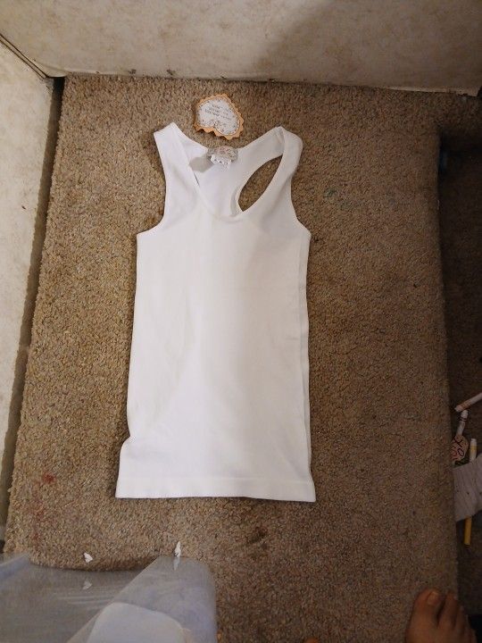 White Sleeveless Tank Top, One Size