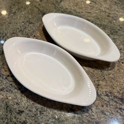 ITI White Oval Porcelain Bowls Set of 2 | 8.5” Serving Dishes