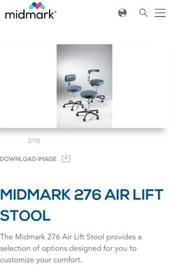 Midmark Ritter 273 Medical Exam Stool with Backrest - Sage Green
