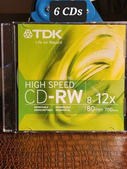 6X CD RW TDK High Speed 80 Mins Rewritable 