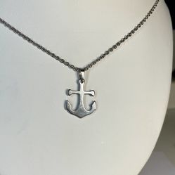 Anchor Pendant Necklace And Earrings